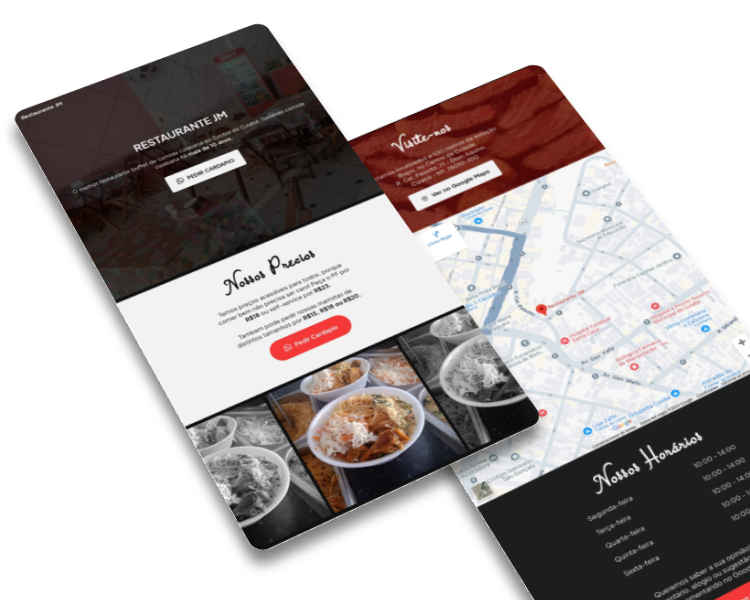 Landing Page para o restaurante buffet JM, localizado no Centro de Cuiabá.